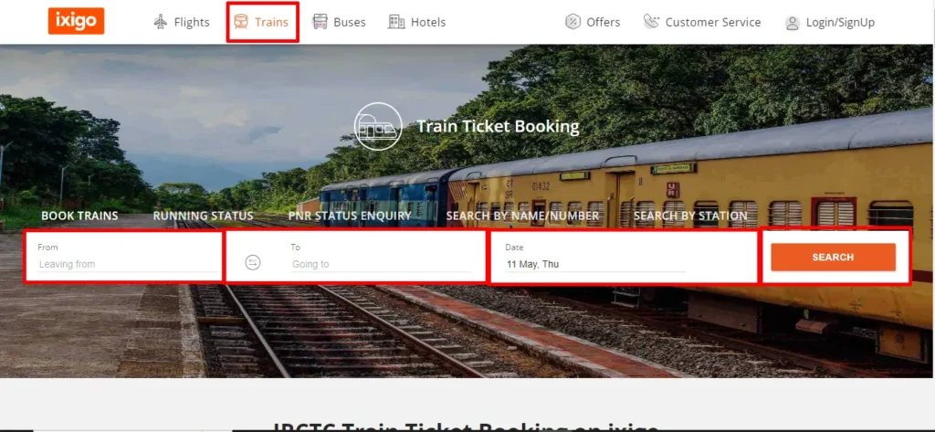 IRCTC ixigo Train Booking
