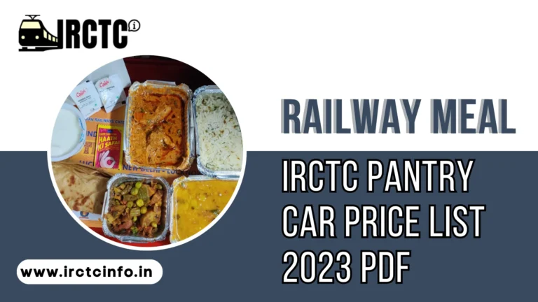 Railway Meal IRCTC Pantry Car Price List 2023 Pdf 00